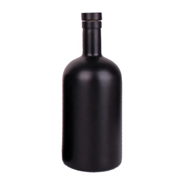 1L High end glass vodka bottle wine bottle with matte black finish